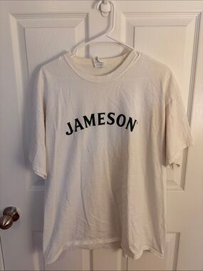Jameson Logo Tee in White with green Print